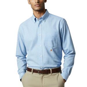 VTG 90s Y2K Tommy Hilfiger Blue Button-Down Windowpane Grid Shirt Sz M